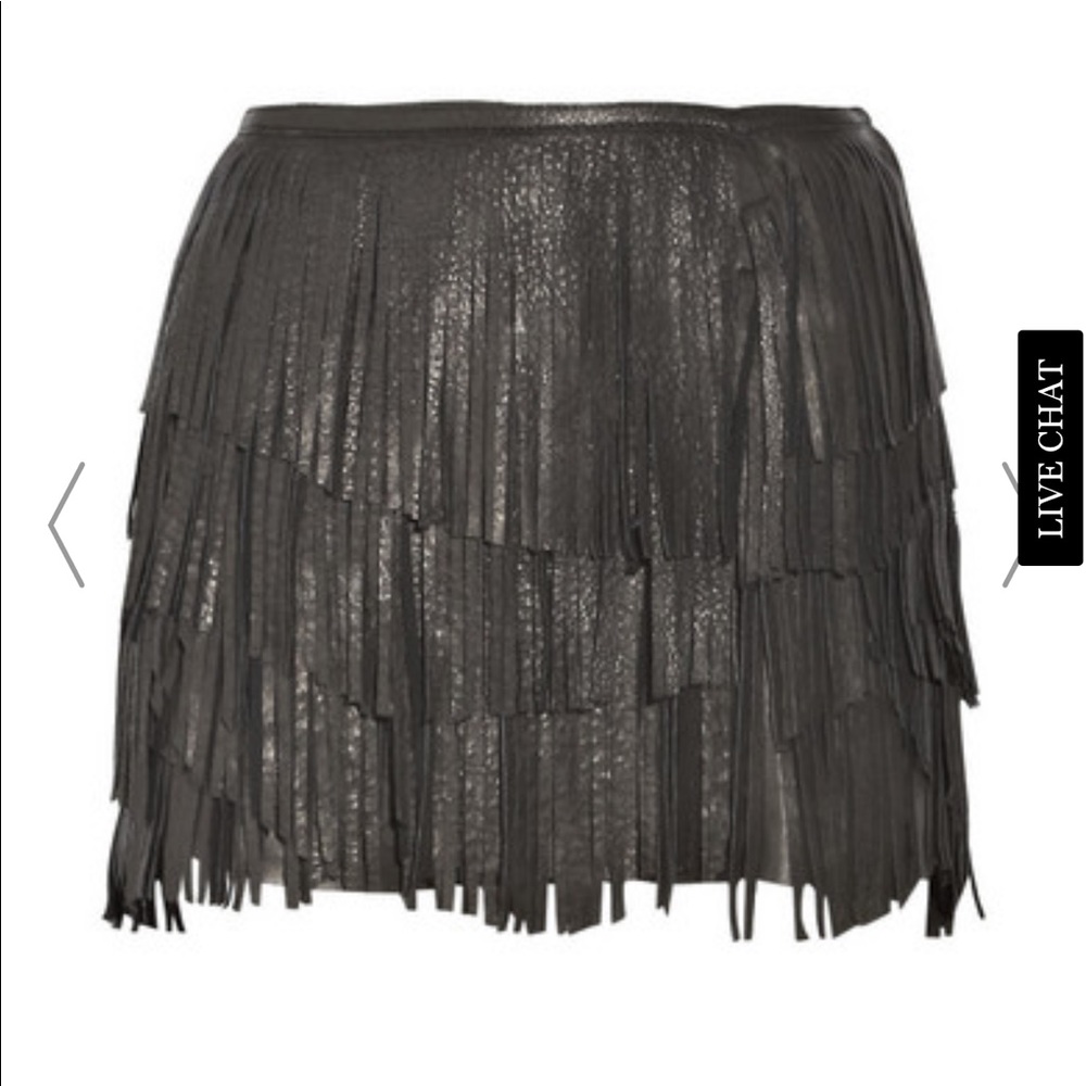 Isabel Marant Katell Fringed Leather Mini Skirt 1